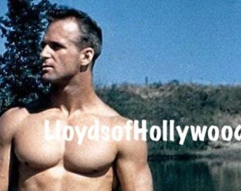 Mature Content Vic Seipke  Bodybuilder Physique Icon at Lake Mid-Century Beefcake Photograph  1953