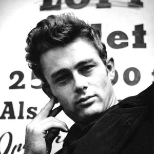 James Dean  Handsome Hollywood Hunk Close Up Photograph 1955