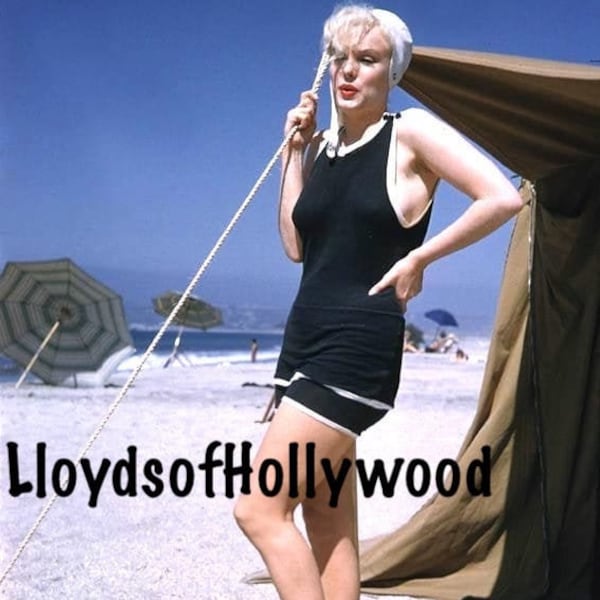 Marilyn Monroe In Bathing Suit At Beach Del Coronado Hotel Fun In Sun  Some Like It Hot  Rare Color Candid  Photograph 1959