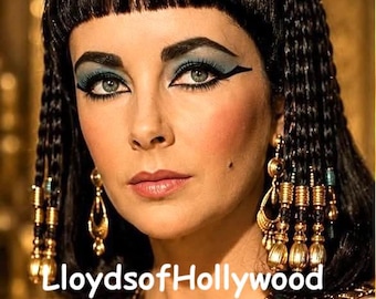 Elizabeth Taylor Plays Cleopatra Queen of Egypt Beautiful Actress Dramatic Image Amazing Close up Photograph  1962