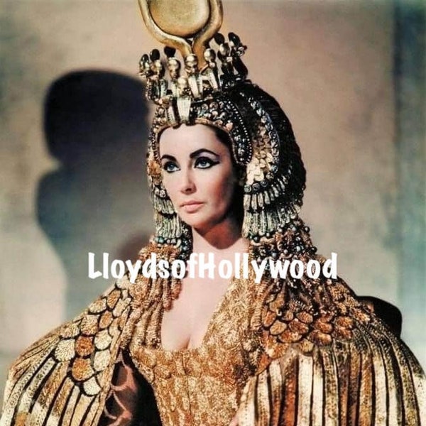 Elizabeth Taylor Wearing The Entrance into Rome Gold Costume on Set Cleopatra Photograph  1962