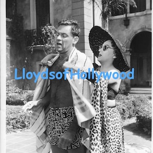 Gloria Swanson as Norma Desmond Wearing  Edith Head  William Holden  Sunset Blvd Scene  Photograph  1949