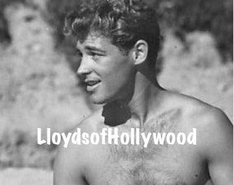 Guy Madison Handsome Actor Hollywood Hunk at The Beach Photograph  1945