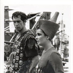 Elizabeth Taylor Cleopatra  Martin Landau On War Ship Photograph 1962