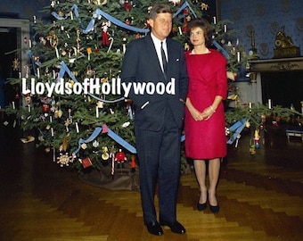 John F Kennedy 35th President With First Lady Jackie Gives Her Husband Admiring Look Christmas Tree In White House Blue Room Photograph 1961