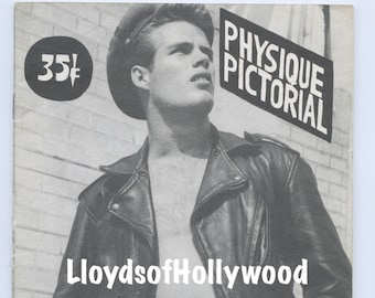 Revista ilustrada de contenido para adultos sobre físico masculino. Imágenes clásicas de músculos masculinos. Artículo vintage de segunda mano de 1962.