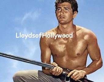 Michael Landon Knappe acteur tv-ster speelde Little Joe op Bonanza Bare Chested-foto 1960