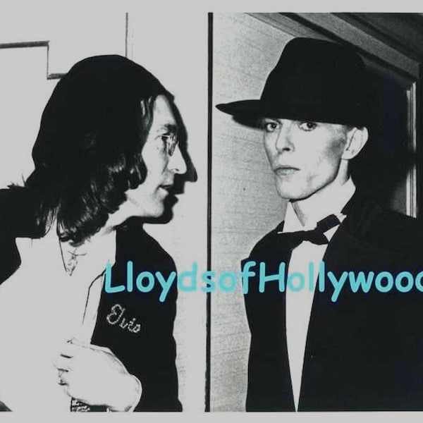 John Lennon David Bowie  Rock Star Legends Candid  Photograph 1970's