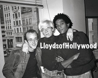 Andy Warhol Artist Film Maker With Jean-Michel Basquiat Keith Haring Art Geniuses of Century at Factory  New York City Photograph 1984
