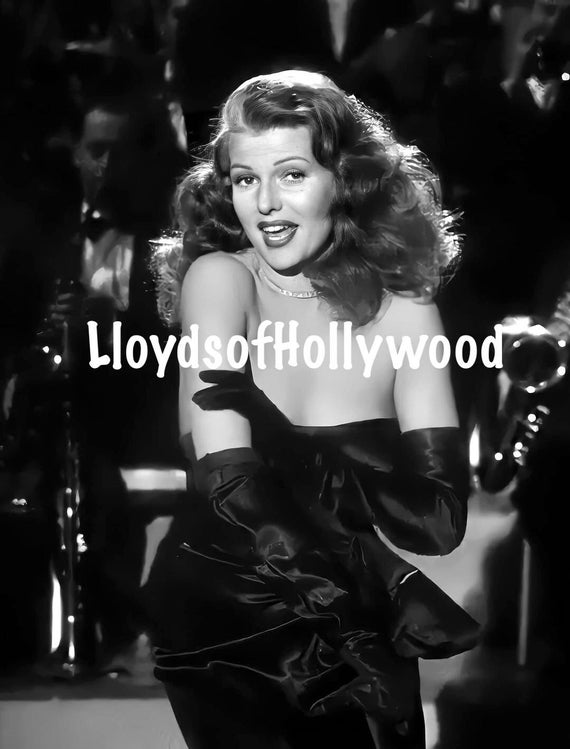Rita Hayworth Hollywood Glamour in Black Satin Dress as Gilda One Glove  Striptease Photograph 1946 - Etsy