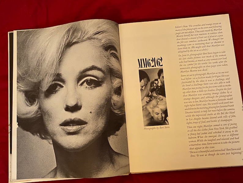 Marilyn Monroe Eros Hardcover Book the Last Sitting 1st Etsy