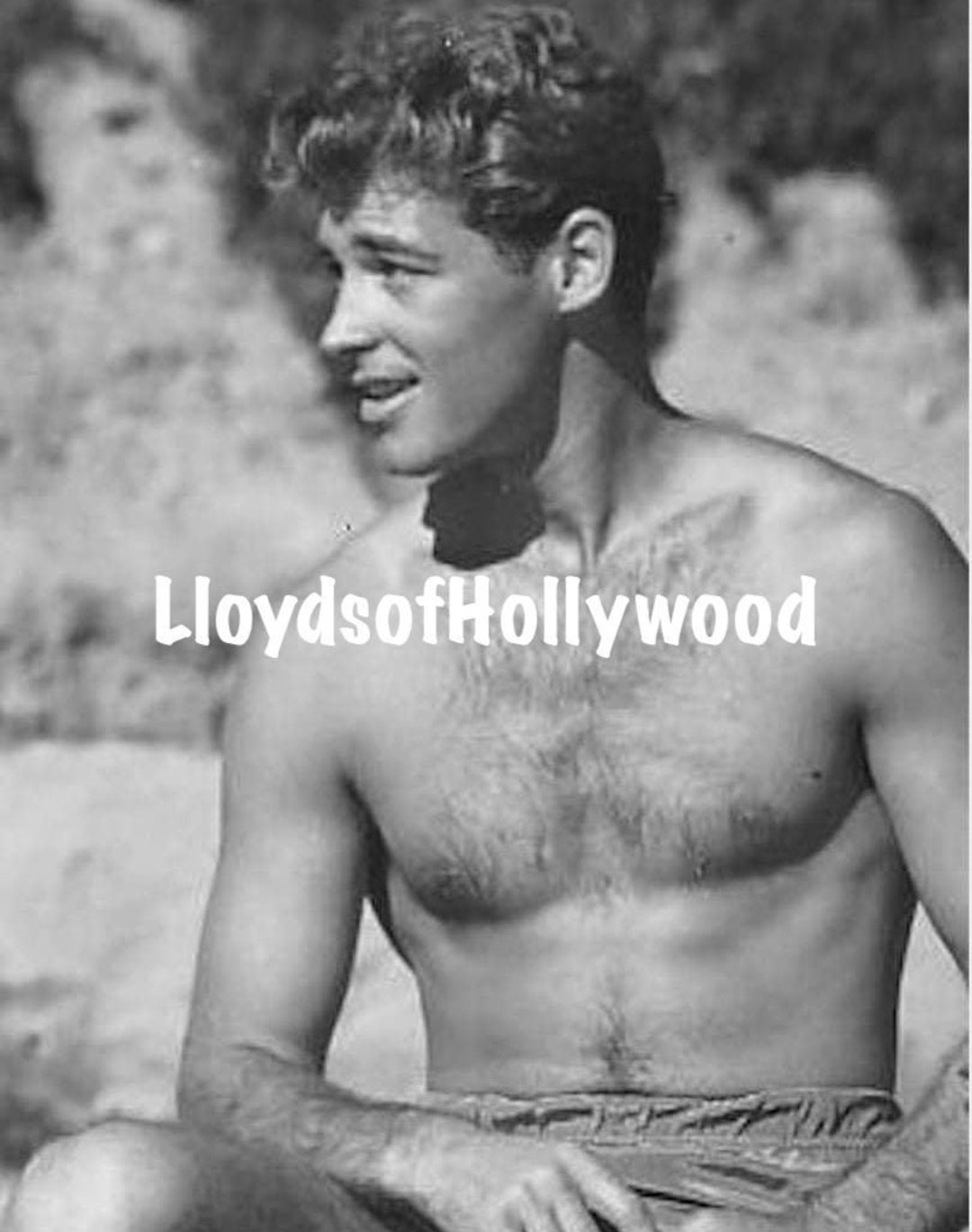Guy Madison Handsome Hollywood Hunk at the Beach Beefcake Photograph