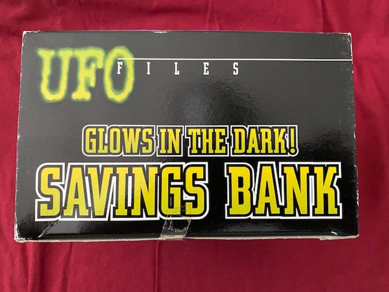 UFO X Files Gray Alien Head Plastic Extra Terrestrial Coin Savings Bank ...