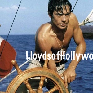 Alain Delon Handsome French Actor International Star On Ship Purple Noon Beeefcake Photograph 1960