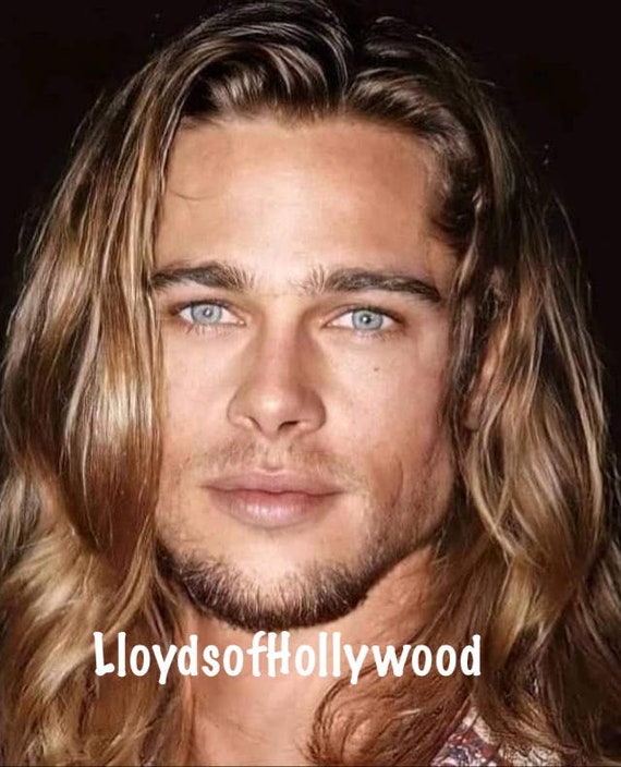 Brad Pitt Handsome Hollywood Actor Blue Eyes Long Haired Club - Etsy Australia Brad Pitt Handsome Hollywood Actor Blue Eyes Long Haired Club - Etsy Australia