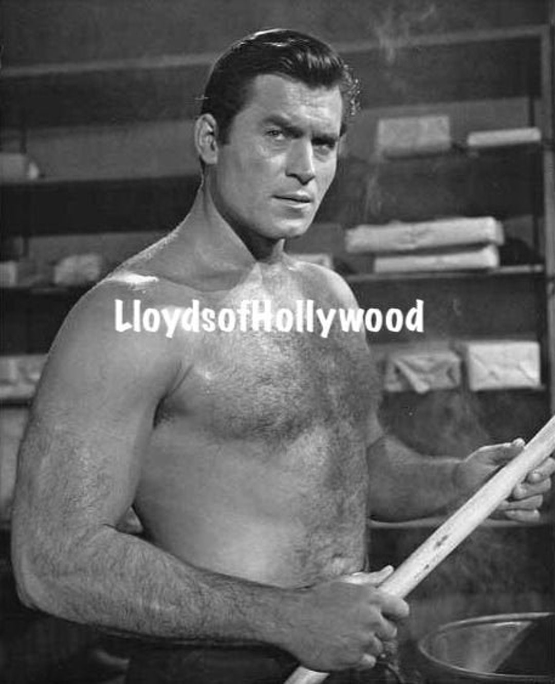 Clint Walker Cheyenne Bodie Handsome Hunk Hairy Chest Midcentury