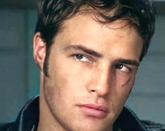 Marlon Brando Handsome Actor Hollywood Hunk in Leather The