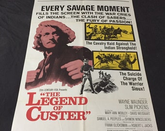 The Legend Of Custer  Original Western  USA Movie Poster 1967