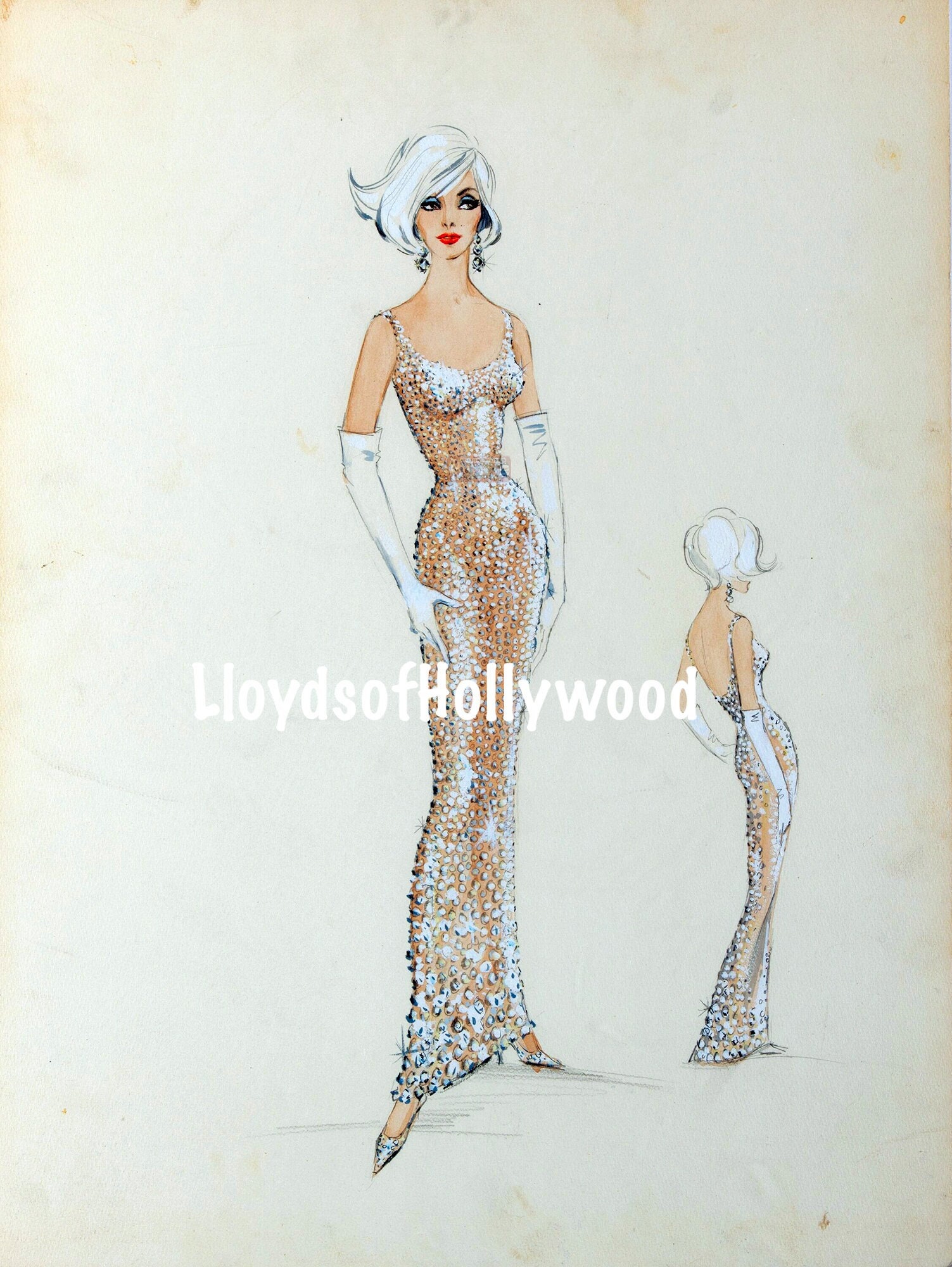 jean louis marilyn monroe happy birthday dress JFK 4.8 Million Dollar Designer for Marilyn Monroe Bob Mackie Dress Sketch Photograph 1962 EOS_23 _MD Backless Formal Dresses for Child  Size:child-12