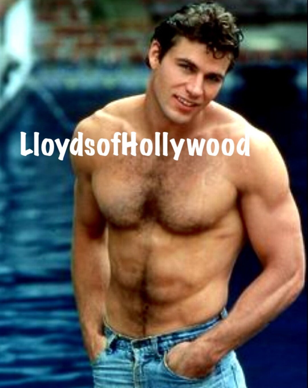 Jon Erik Hexum Handsome Hollywood Hunk in Jeans Hairy Chest Beefcake