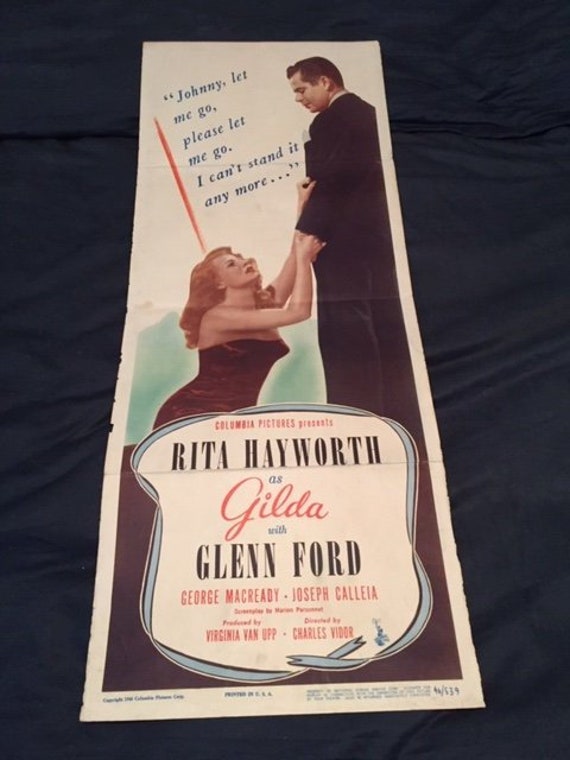 Gilda 1946 Rita Hayworth Glenn Ford Movie Film Vintage Poster Print Wall Decor