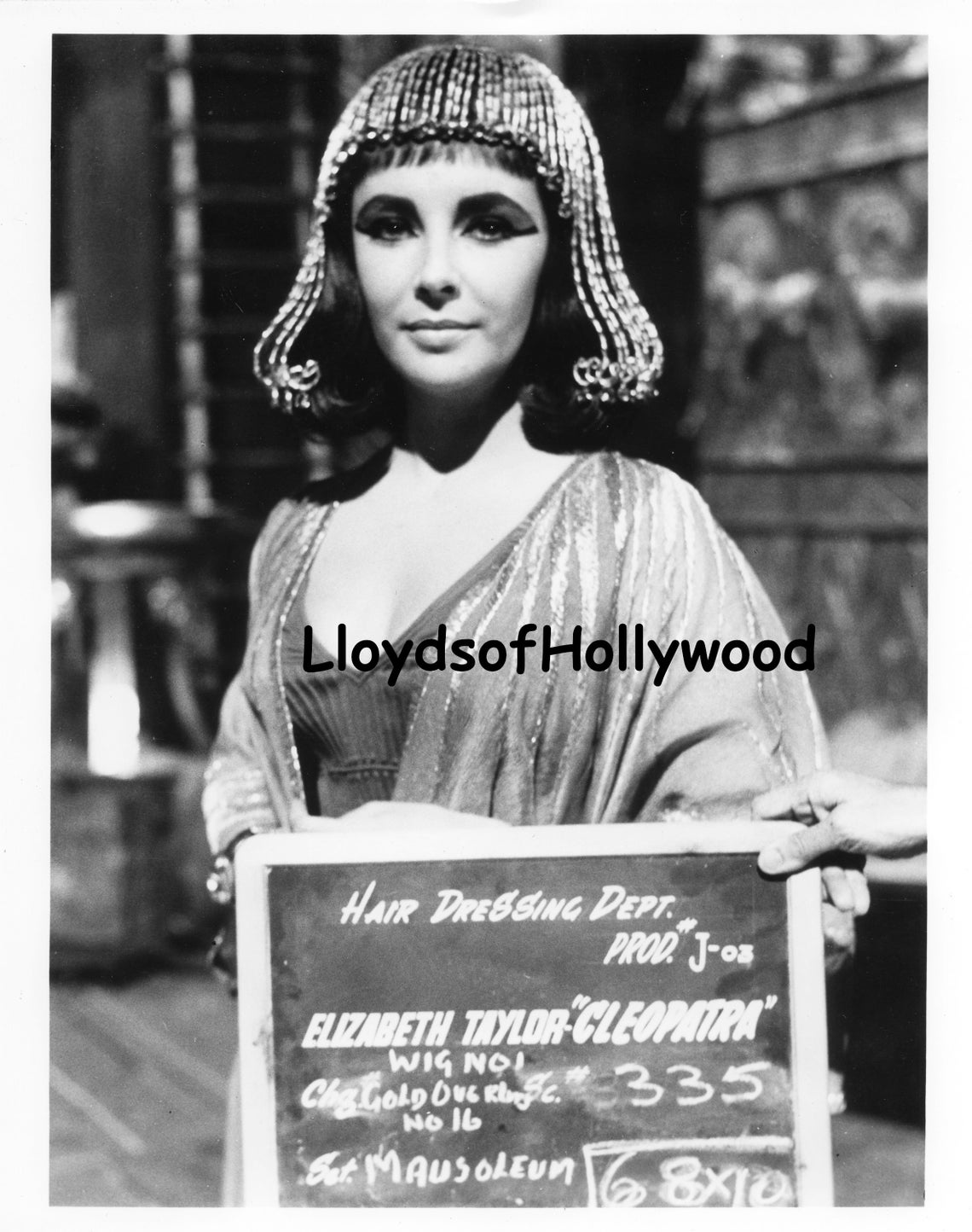 Elizabeth Taylor Cleopatra Costume Hair Dressing Dept Test Photograph ...