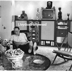 Frank Sinatra Hollywood Star Actor Singer at Home Relaxing With His Dog Ringo in  Palm Springs  Mid-Century Modern Decor Photograph 1962