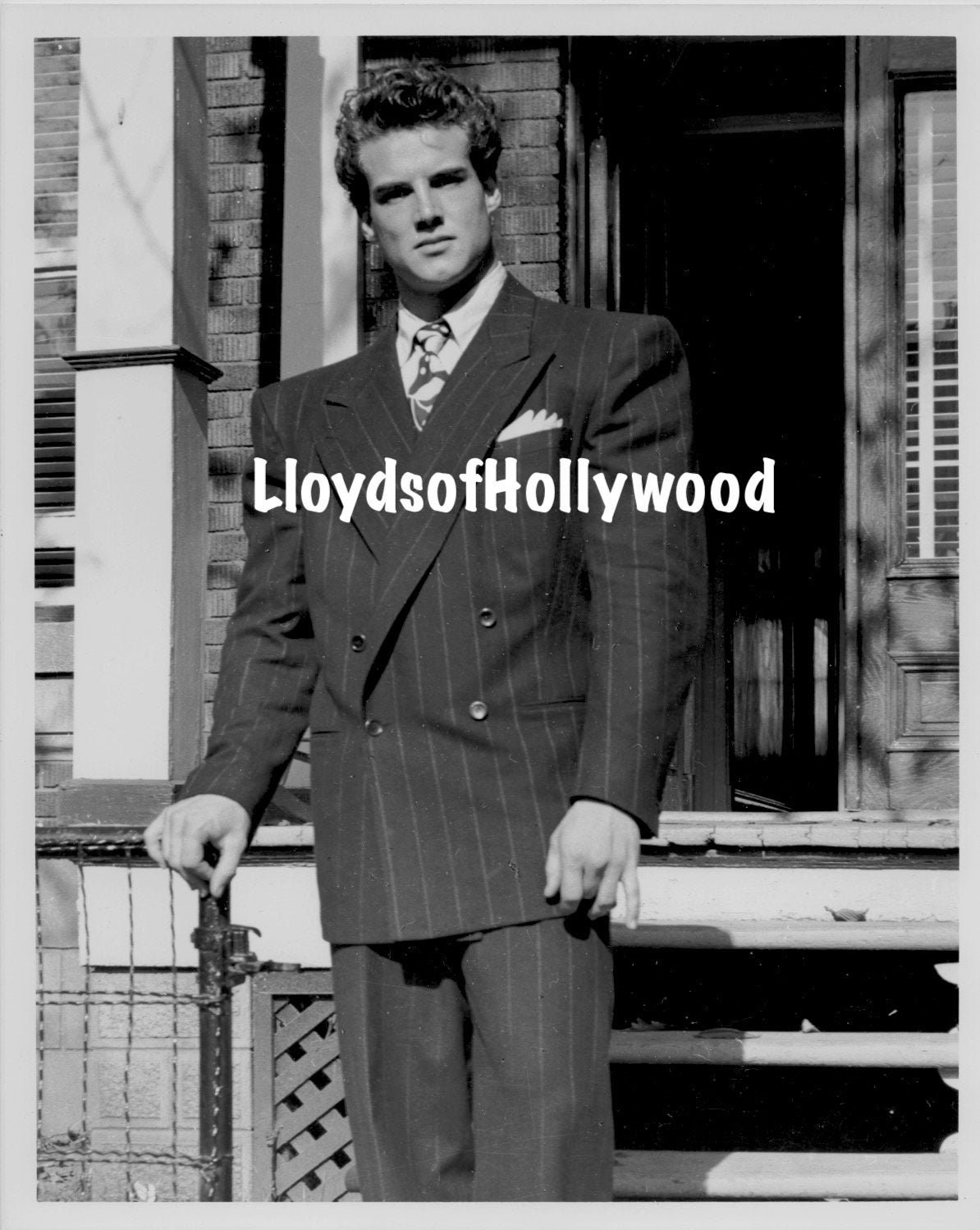 Steve Reeves Handsome Amazing Bodybuilder In Suit and Tie Pre Hollywood Photograph 1947