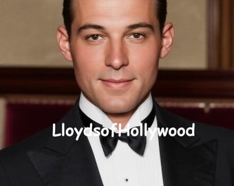 Rudolph Valentino Handsome Actor Dancer Romantic Silent Film Star Screen Lover in Black Tie  Classic Film Art Photograph 1926