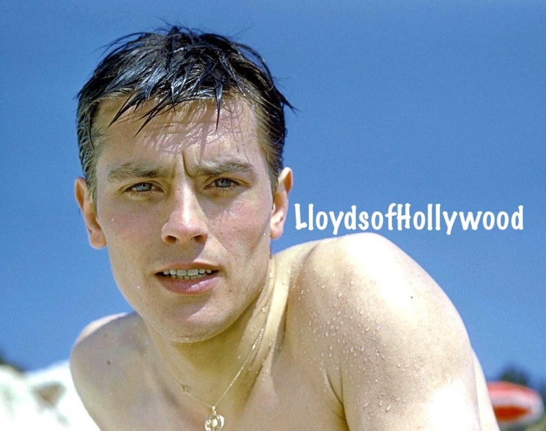 Alain Delon Handsome French Actor International Star At The Beach Beefcake Photograph 1960 image 1