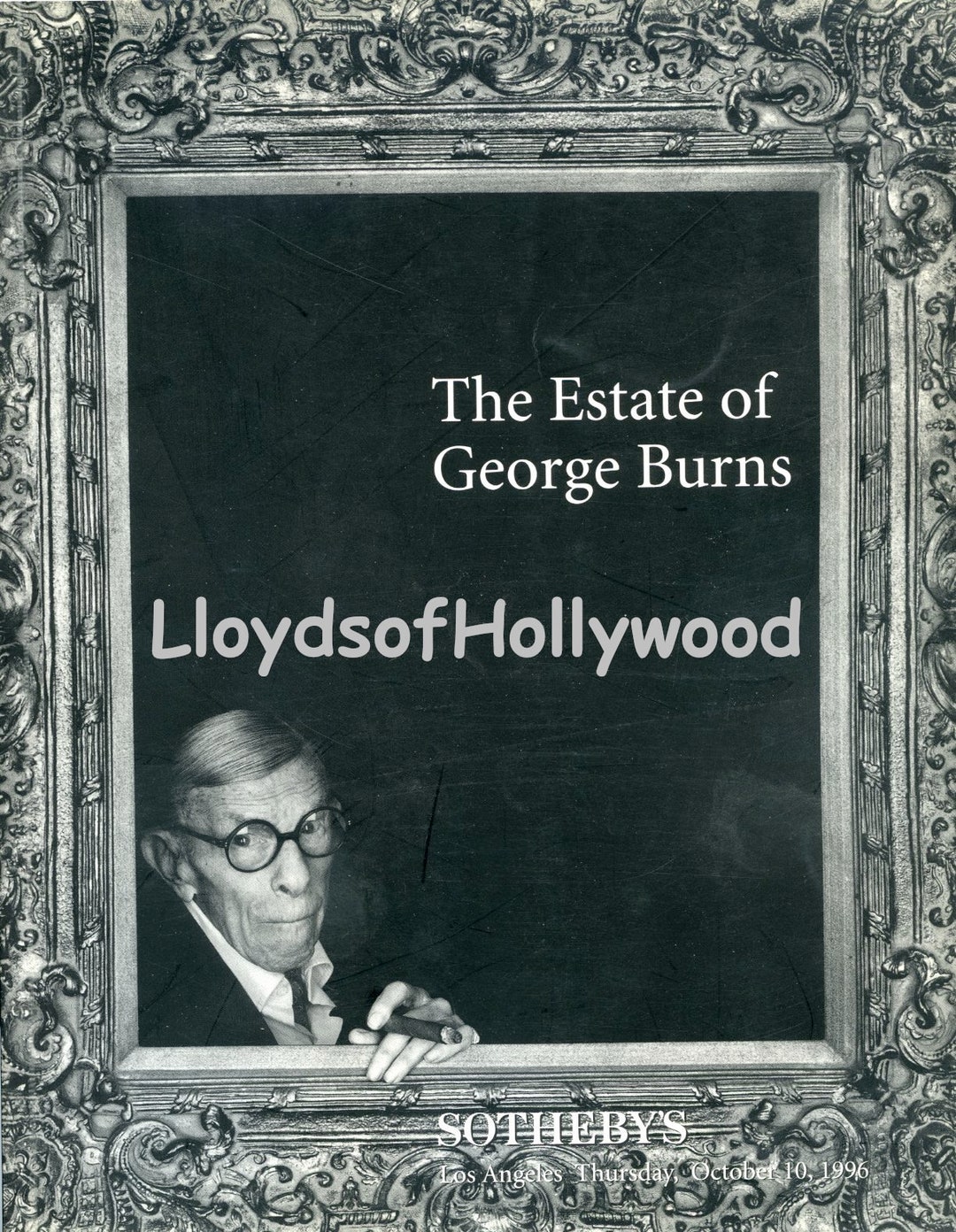 Comedy Legend Burns Estate Sale Sotheby's Catalouge 1996 Etsy