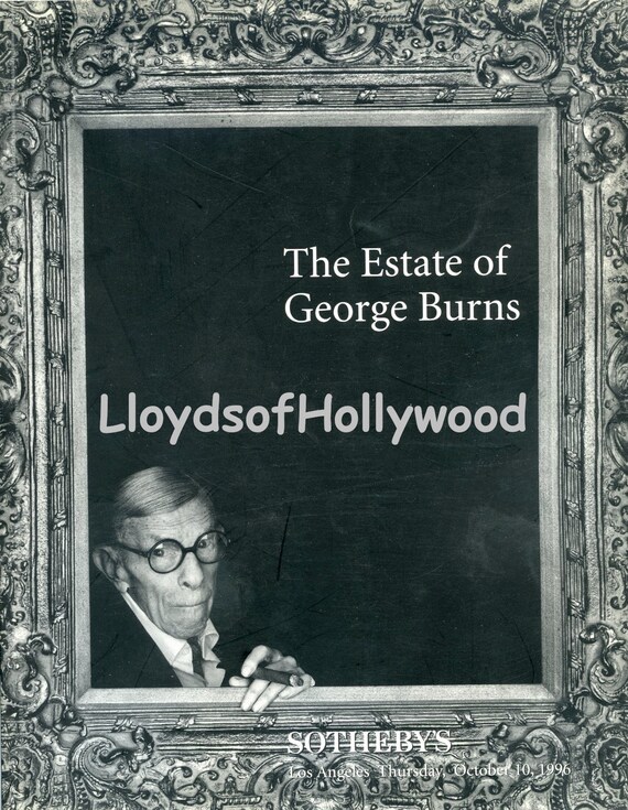 Comedy Legend Burns Estate Sale Sotheby's Catalouge Etsy