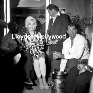 Marilyn Monroe Happy,Dean Martin Wally Cox  celebrating her Last Birthday Party In Dressing Room  Doomed Film  Photograph 1962