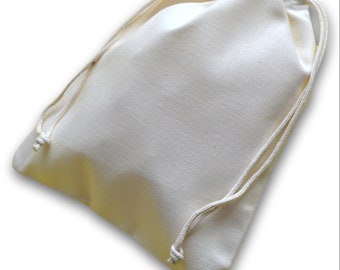 Natural Cotton Muslin Bags, 16x20 Double Drawstring, Reusable