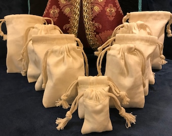 Cotton Muslin Bags, 10x12 Double Drawstring, Eco-Friendly