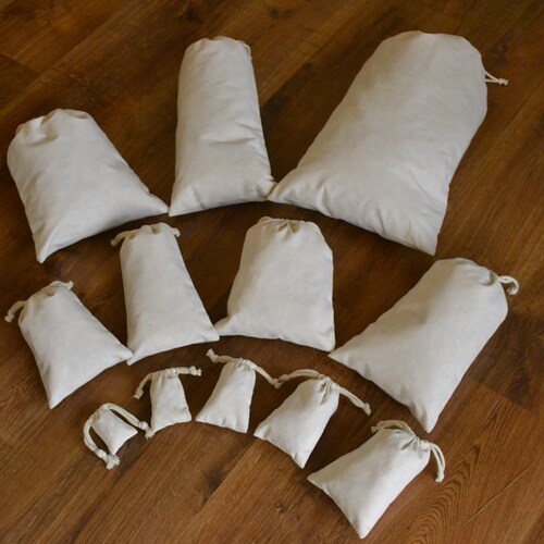 Reusable and Eco-Friendly 10x12 Inches 100% Organic Cotton Double Drawstring Muslin Bags NATURAL COLOR- Set shops Of 200
