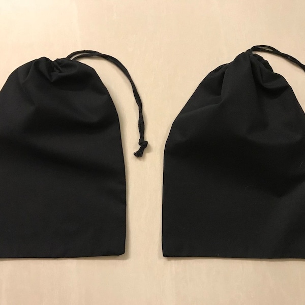 Reusable and Eco-Friendly 6x8 Inches Cotton Single Drawstring Muslin  Bags BLACK COLOR - Choose from available