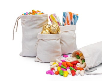 Reusable and Eco-Friendly 6x8 Inches 100% Organic Cotton Single Drawstring Muslin  Bags NATURAL COLOR