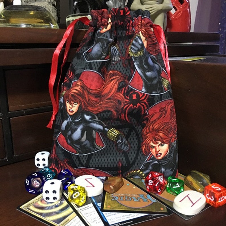 Cotton Lined Black Widow Dice Gaming Card Bag