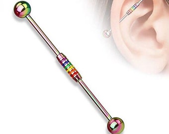 Verbazing Groet volleybal Industrial Piercing Industrial Barbell Scaffold bar - Etsy België