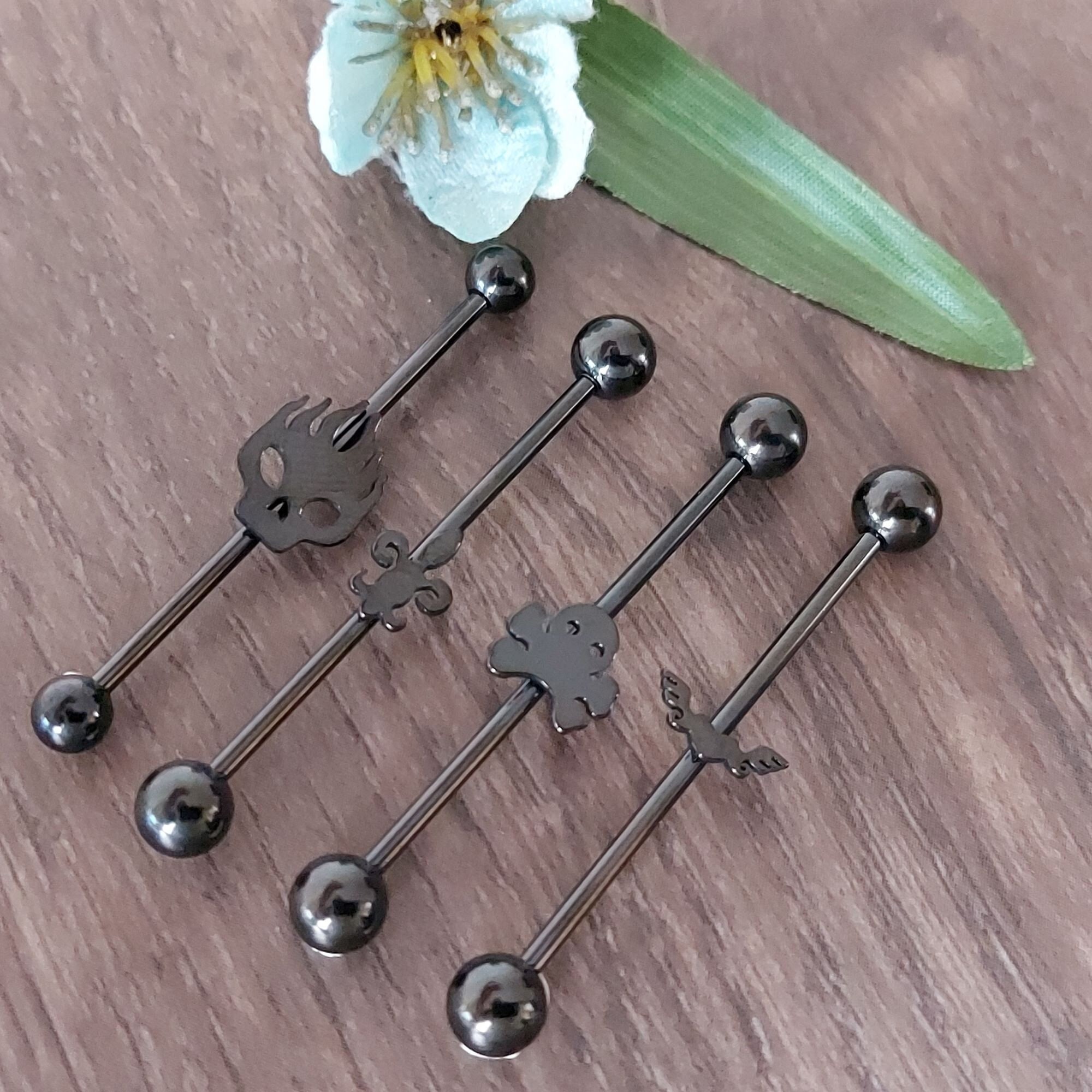 Industrial Piercing, Industrial Barbell, Scaffold Bar, Industrial Jewelry,  Cartilage Earring, Black Industrial Jewelry, 14G, 1.6mm X 38mm, - Etsy  Israel