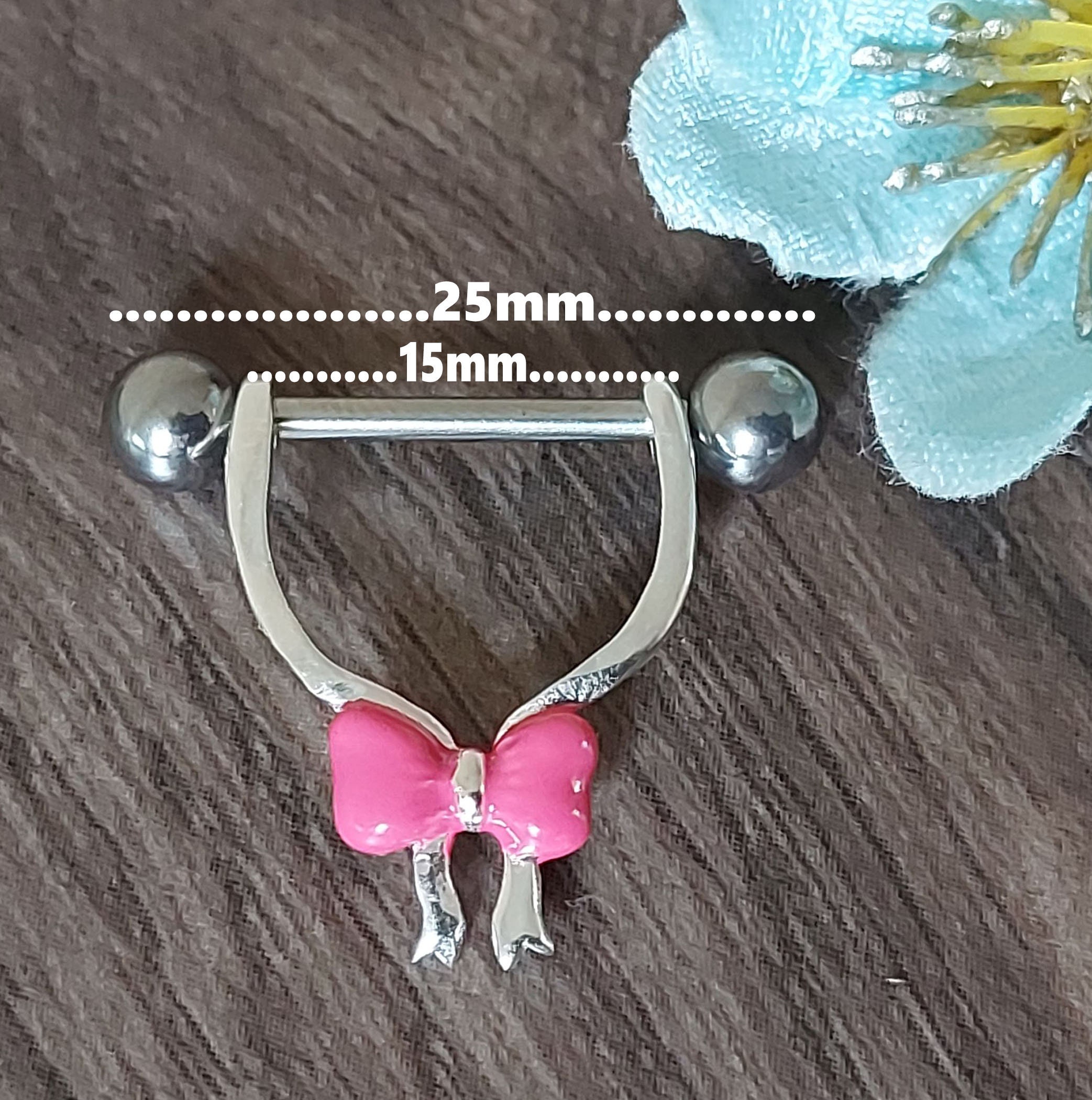 Nipple Jewelry Nipple Piercing With Pink Bow 14G 316L Surgical
