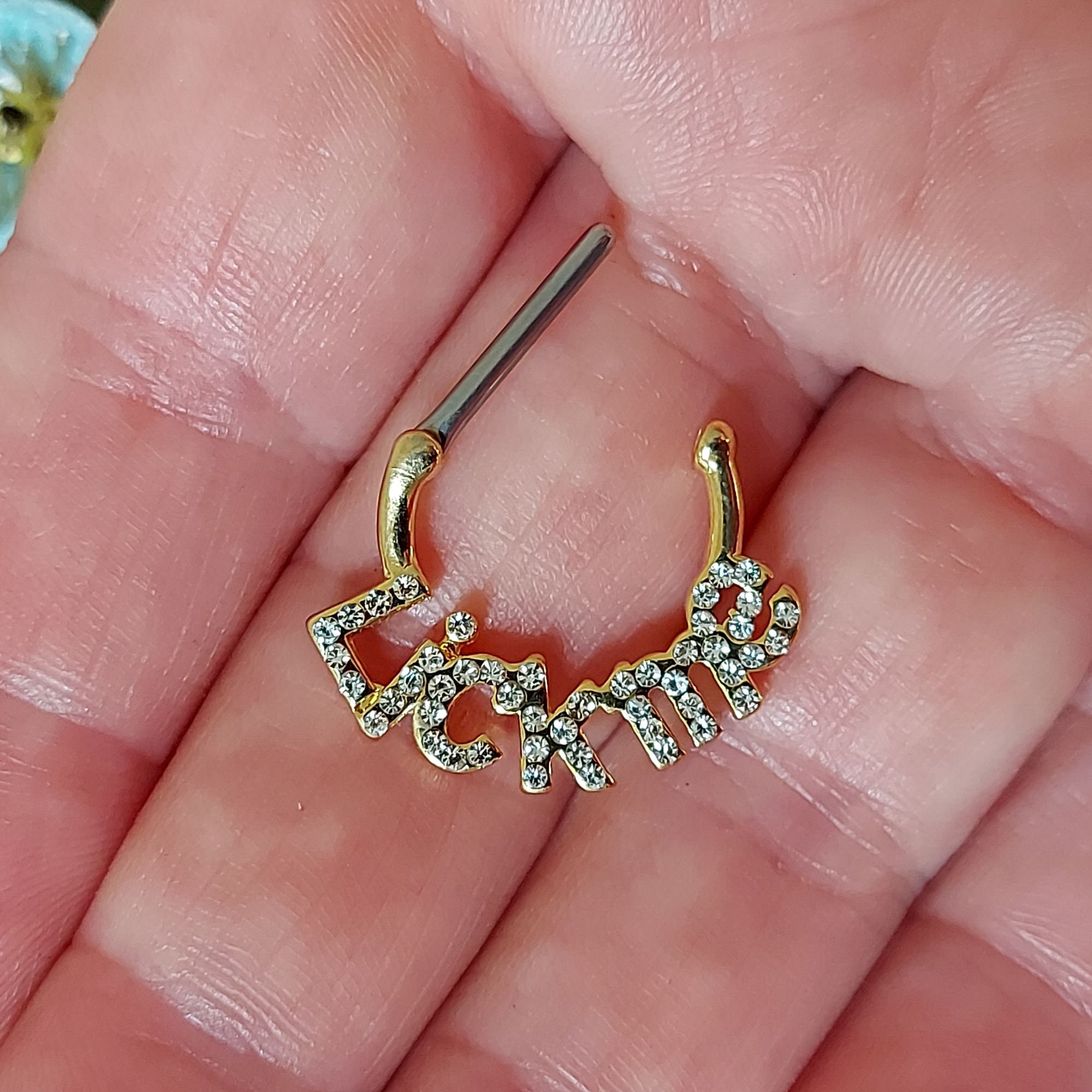 Clicker Hoop Nipple Piercing Nipple Bar 14K Gold Plated Sexy