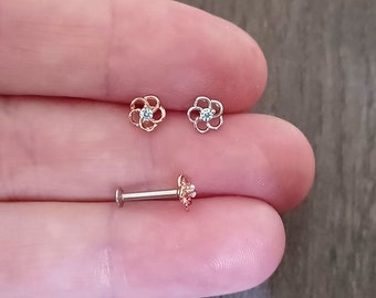 rini_mc2 1 Pair CZ Gems Surgical Steel Helix Tragus Lip Piercing Labret Stud Ring 16g 5/16 Pink rini_mc2 1 Pair CZ Gems Surgical Steel Helix Tragus Lip Piercing Labret Stud Ring 16g 5/16 Pink