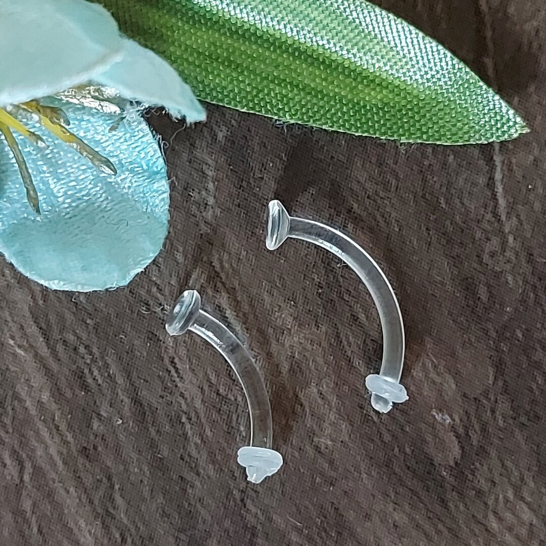 Retainer Stud Clear Stud Piercing Retainer Bioflex Piercing Etsy