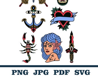 Tattoos traditional, Traditional tattoos, Anchor Tattoo, Butterfly tattoo, Heart tattoo, Woman tattoo, Knife tattoo, Scorpion tattoo