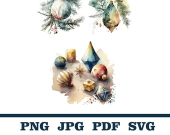 Christmas tree toys, New Year's tree decorations, Christmas tree balls, Christmas Tree Toy Clipart, Christmas, Winter, Christmas elements