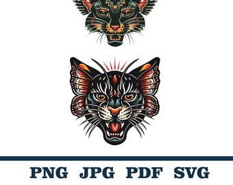 Body art designs, Old school elements tattoos, Neo-traditional tattoos, Panther tattoo, Tiger tattoo, Lion tattoo design, Horse tattoo design