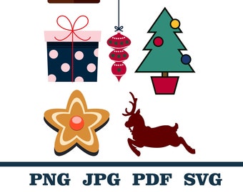 Reindeer png, Pink Christmas Tree, Merry Christmas Png, Christmas Clipart, Holiday Clipart, Cute Digital Christmas Clip Art, Santa, Snowman