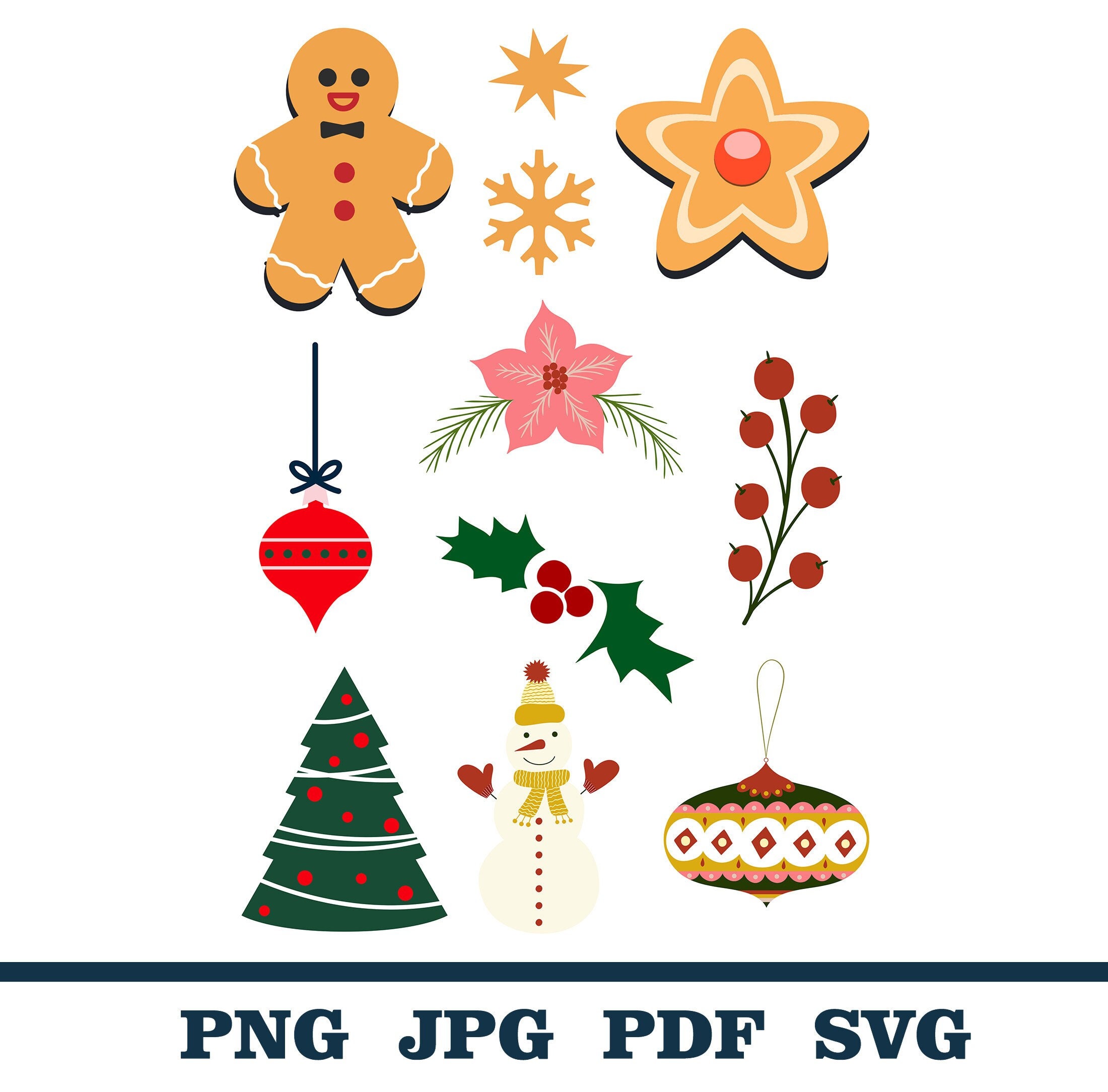 Christmas Clipart Holiday Clipart Cute Christmas Clip Art - Etsy